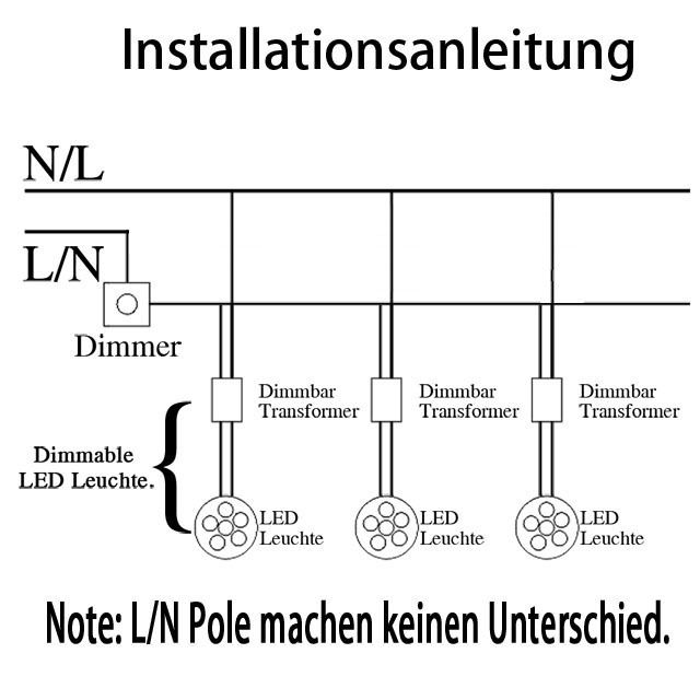 Dimmer Für LED Lampen 230V AC Stufenloser Unterputz